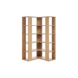 Bibliothèque étagère d'angle finition bois clair chêne l95 cm musso