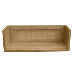 Étagère tablette murale en bois manguier massif et cannage rotin l60 cm acange