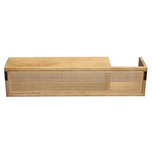 Etagère murale en bois manguier massif et cannage rotin l90 cm acange