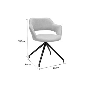 Chaise pivotante 360° en tissu effet velours texturé beige et métal noir jessy
