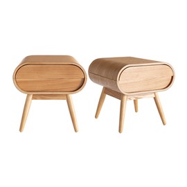 Table de chevet avec tiroir  bois clair (lot de 2) bjorg