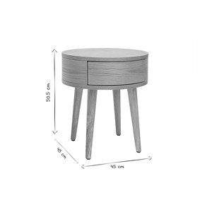 Tables de chevet rondes en bois clair avec tiroir (lot de 2) judith