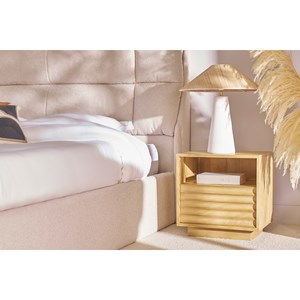 Table de chevet avec tiroir en bois manguier massif matcha