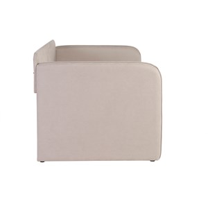 Lit gigogne en tissu taupe 90 x 190 cm edison