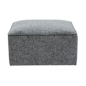 Pouf repose pieds en tissu chiné gris foncé kerry