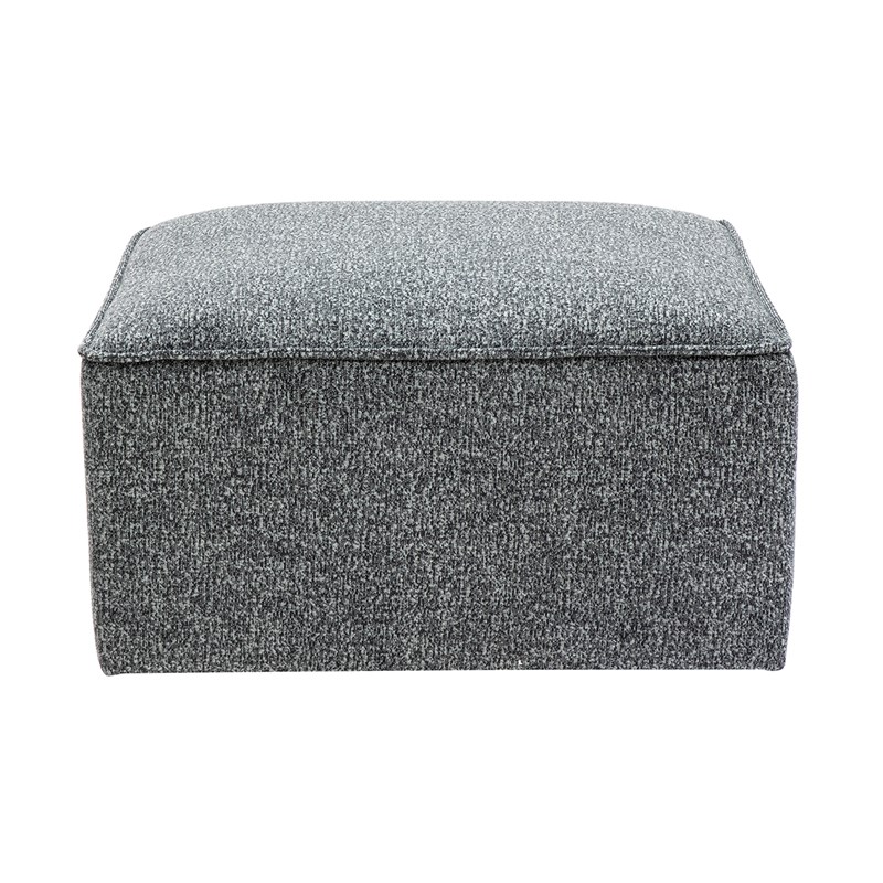 Pouf repose pieds en tissu chiné gris foncé kerry