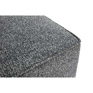 Pouf repose pieds en tissu chiné gris foncé kerry