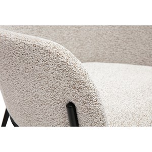 Chaise en tissu velours chenille beige et métal noir tulum