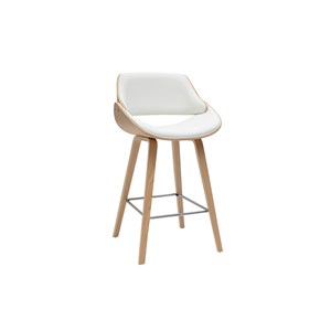Tabourets de bar blancs et bois clair h70 cm (lot de 2) clash