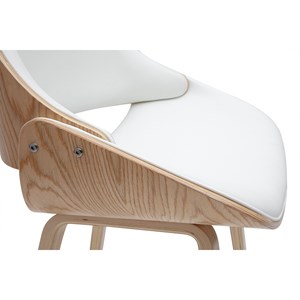 Tabourets de bar blancs et bois clair h70 cm (lot de 2) clash