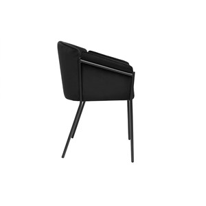 Chaise noire en tissu velours et métal briane