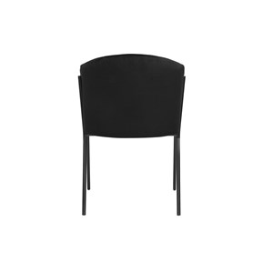 Chaise noire en tissu velours et métal briane