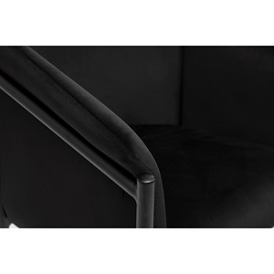 Chaise noire en tissu velours et métal briane