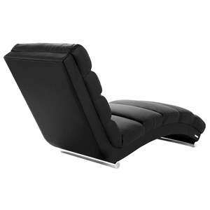 Chaise longue &nbsp; fauteuil noir et acier chromé taylor