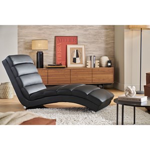 Chaise longue &nbsp; fauteuil noir et acier chromé taylor