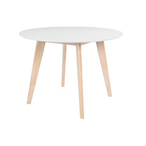 Table ronde blanc et bois d100 cm leena