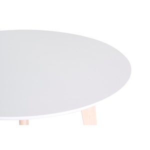 Table ronde blanc et bois d100 cm leena