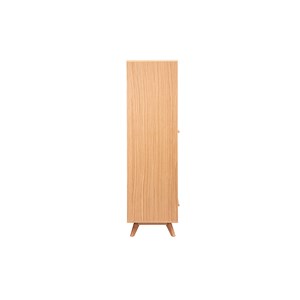 Armoire avec penderie finition bois clair et blanc mat l120 cm helia