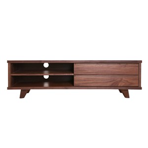 Meuble tv  bois foncé avec tiroirs l140 cm fifties