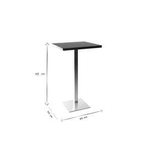 Table de bar carrée noire l60 cm jory