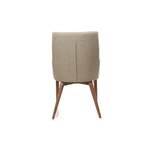 Chaises en tissu beige et bois foncé (lot de 2) shana