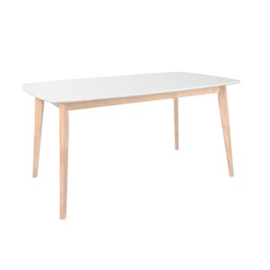 Table à manger blanc et bois clair l120 cm leena