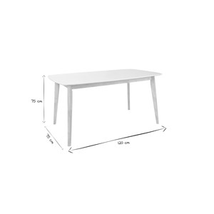 Table à manger blanc et bois clair l120 cm leena