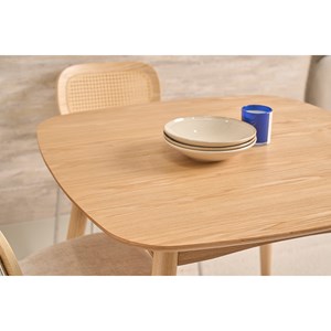 Table à manger carrée frêne naturel l90 cm baltik