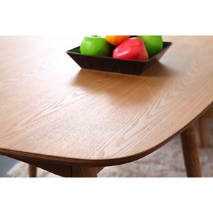 Table à manger carrée frêne naturel l90 cm baltik