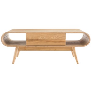 Table basse rectangulaire avec rangements bois clair l120 cm baltik