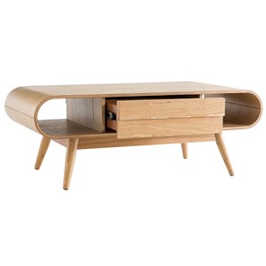 Table basse rectangulaire avec rangements bois clair l120 cm baltik