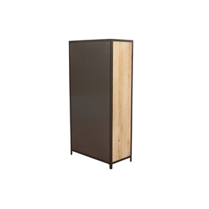 Armoire en bois massif manguier et métal noir l90 cm industria