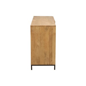 Buffet en bois manguier massif et métal noir 2 portes l145 cm ypster