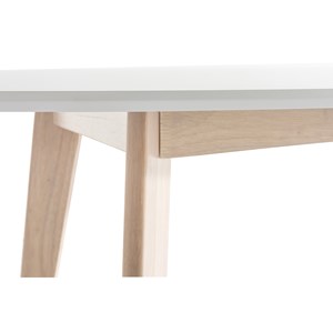 Table ovale blanche et bois clair l150 cm leena