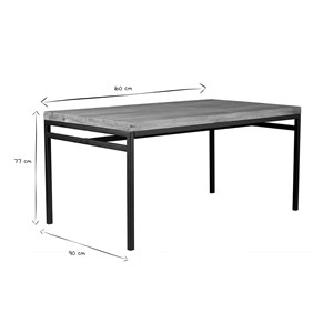 Table à manger bois manguier massif et métal l160 cm ypster