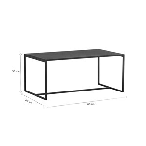 Table basse rectangulaire métal noir l100 cm karl