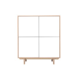 Buffet haut bois et blanc  4 portes l110 cm sid