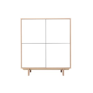 Buffet haut bois et blanc  4 portes l110 cm sid