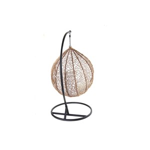 Fauteuil suspendu rotin sur pied en résine et métal noir mojo