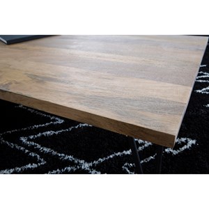 Table basse rectangulaire bois manguier massif et métal noir l117 cm vibes