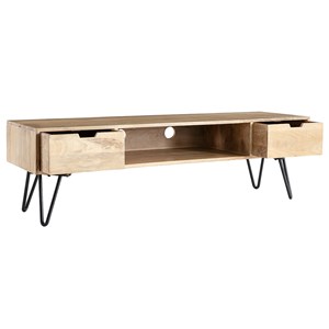 Meuble tv en bois manguier massif et métal noir l150 vibes