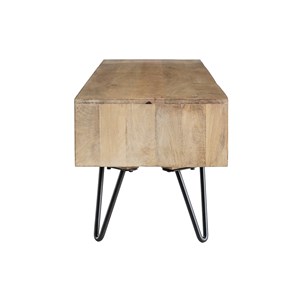 Meuble tv en bois manguier massif et métal noir l150 vibes