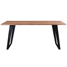 Table à manger rectangulaire en bois massif et métal noir l175 cm kora