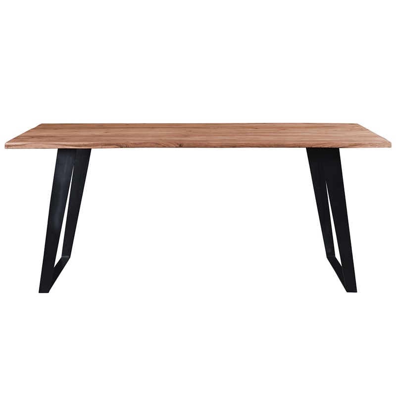 Table à manger rectangulaire en bois massif et métal noir l175 cm kora