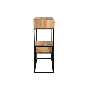 Console avec rangements 2 tiroirs en bois massif et métal noir l80 cm grenelle