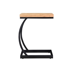 Table d'appoint rectangulaire en bois massif et métal noir l45 cm break