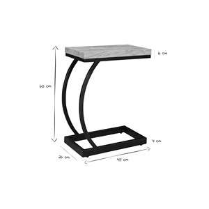 Table d'appoint rectangulaire en bois massif et métal noir l45 cm break