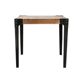 Table à manger en acier et bois manguier massif l80 cm madison