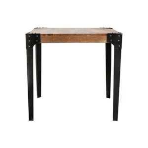 Table à manger en acier et bois manguier massif l80 cm madison