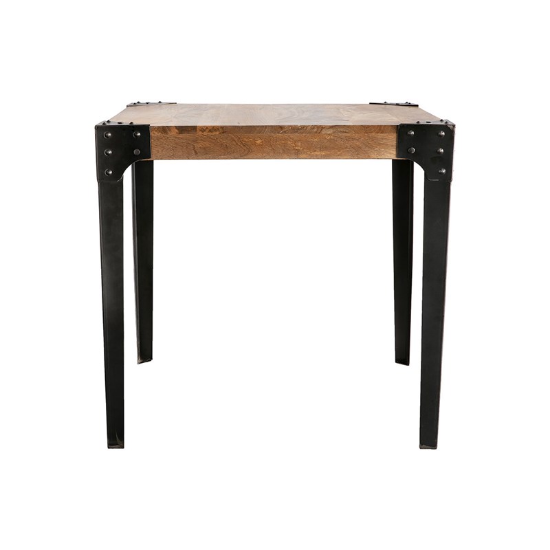 Table à manger en acier et bois manguier massif l80 cm madison